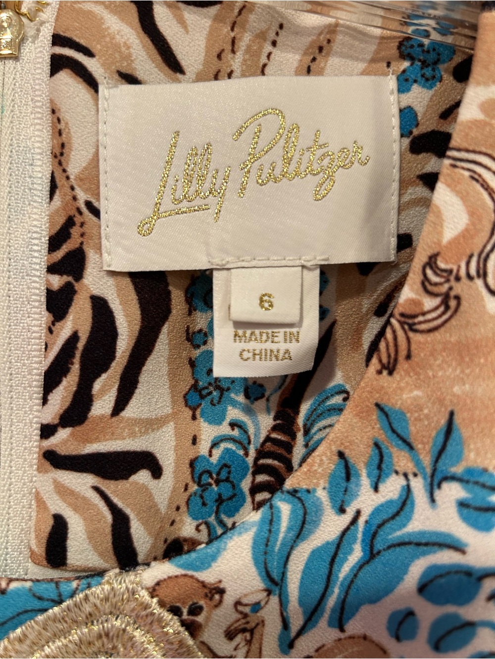 Lilly Pulitzer Edita Shift Dress Aqua Lilly’s Zoo. Size 6 - Picture 6 of 10